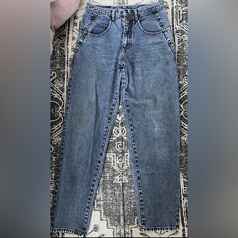 Rare VTG 80s PEPE Designer Wide Leg Tapered Embroidered Denim Jeans: Size 32